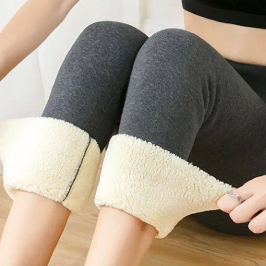 Winter Warmest Legging High Waist Stretchy Fleece Pants - Cat Pattern