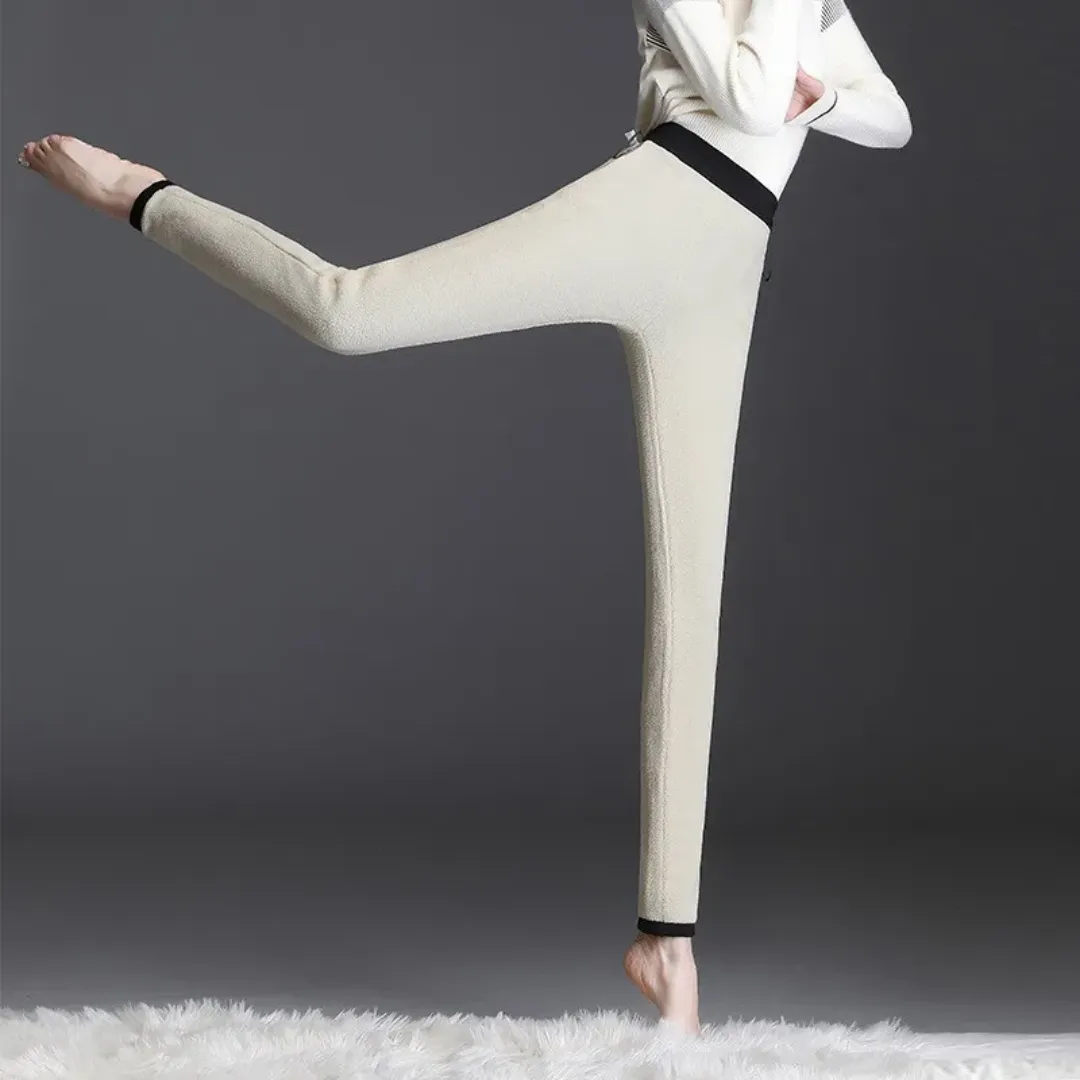 Winter Warmest Legging High Waist Stretchy Fleece Pants - Cat Pattern