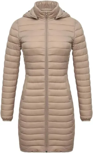 Winter Women Loose Long Parka Coat With Detachable Hood Soild Portable Warm Padded Cotton Outwear