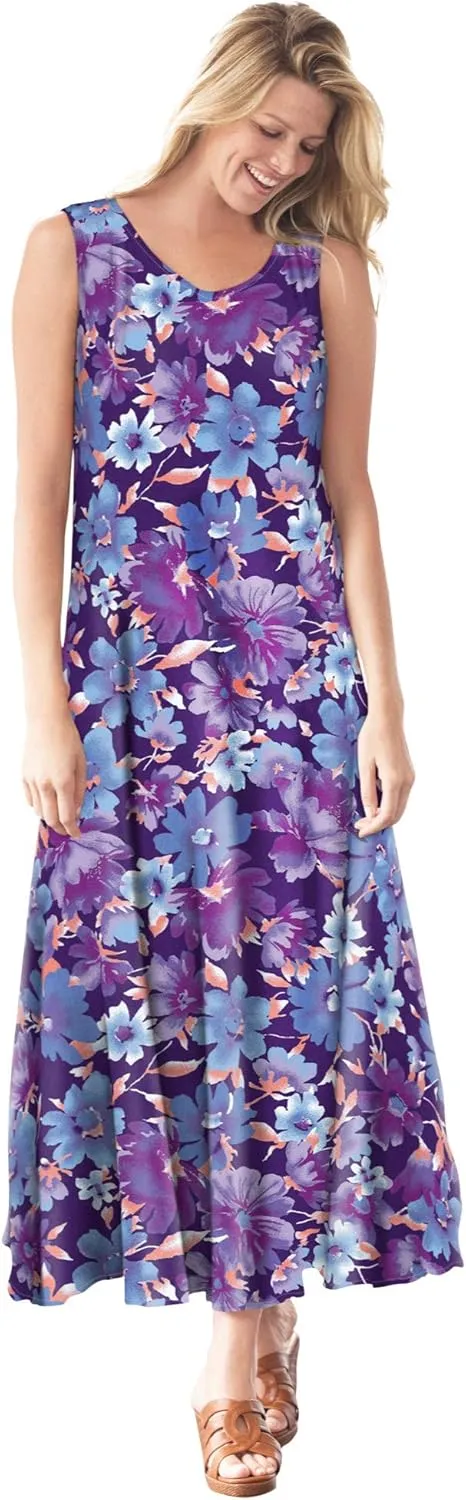 Woman Within Plus Size Sleeveless Crinkle Dress