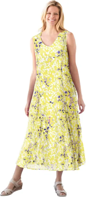 Woman Within Plus Size Sleeveless Crinkle Dress