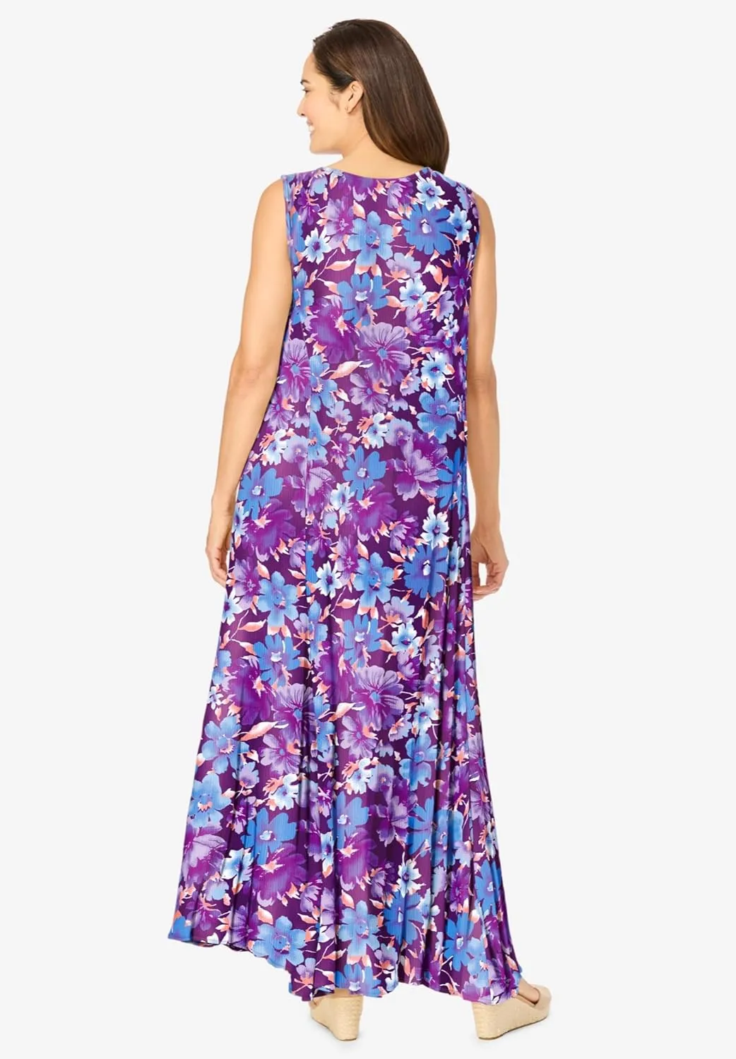 Woman Within Plus Size Sleeveless Crinkle Dress