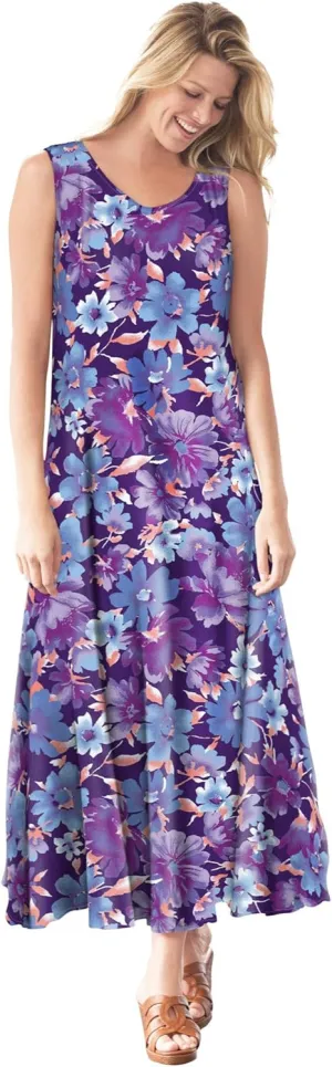 Woman Within Plus Size Sleeveless Crinkle Dress