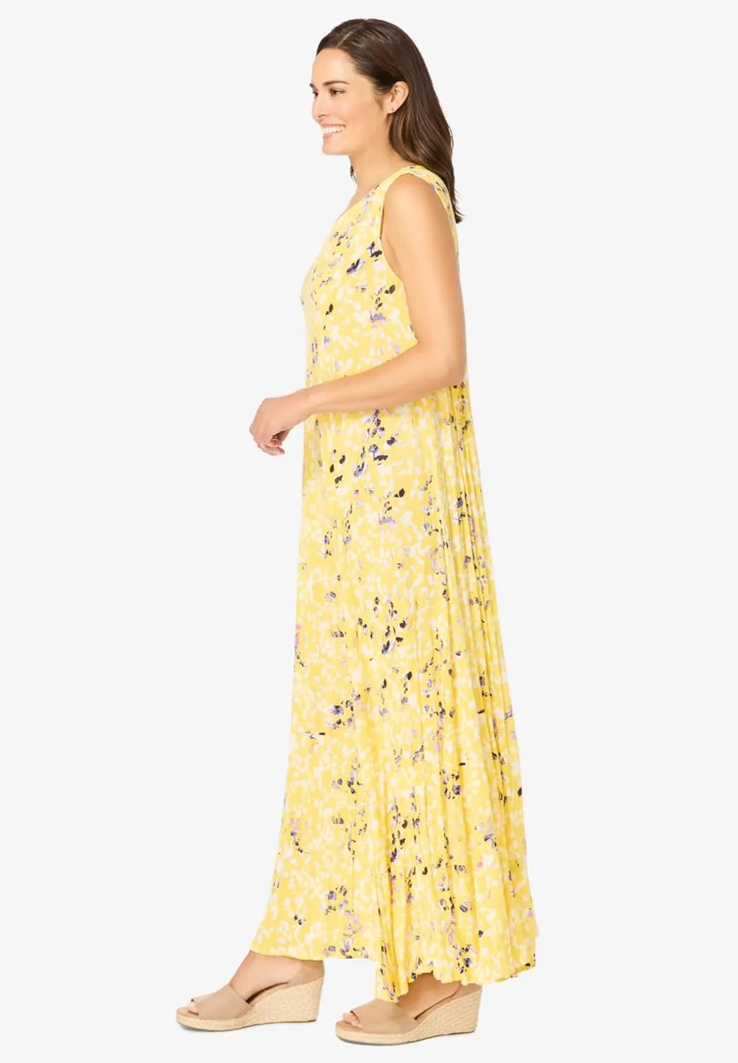 Woman Within Plus Size Sleeveless Crinkle Dress