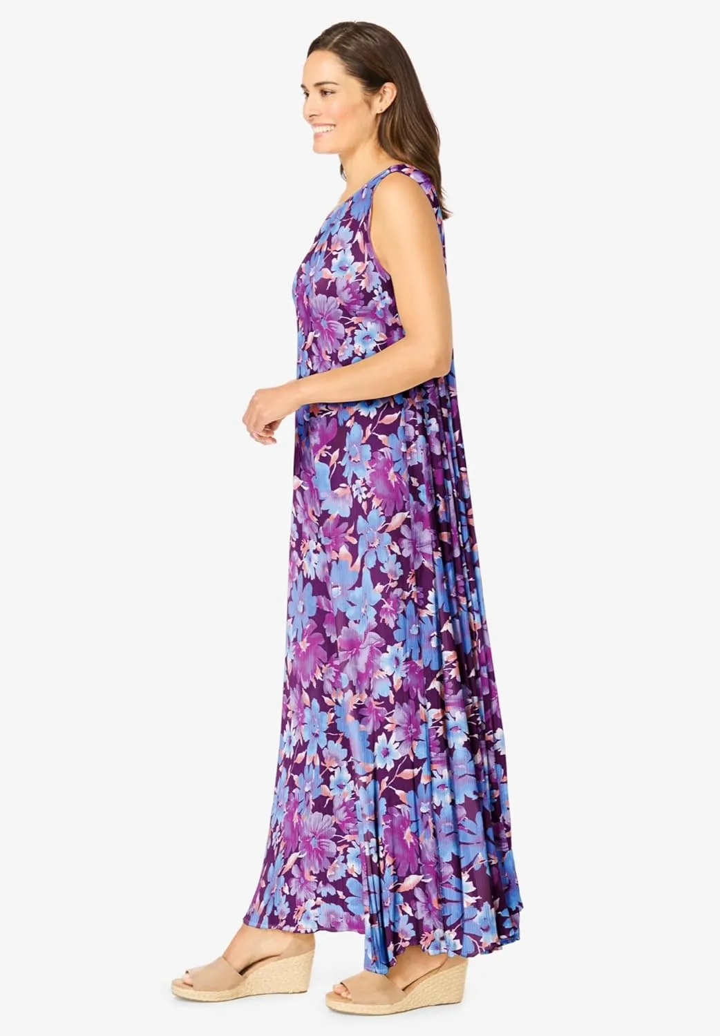 Woman Within Plus Size Sleeveless Crinkle Dress
