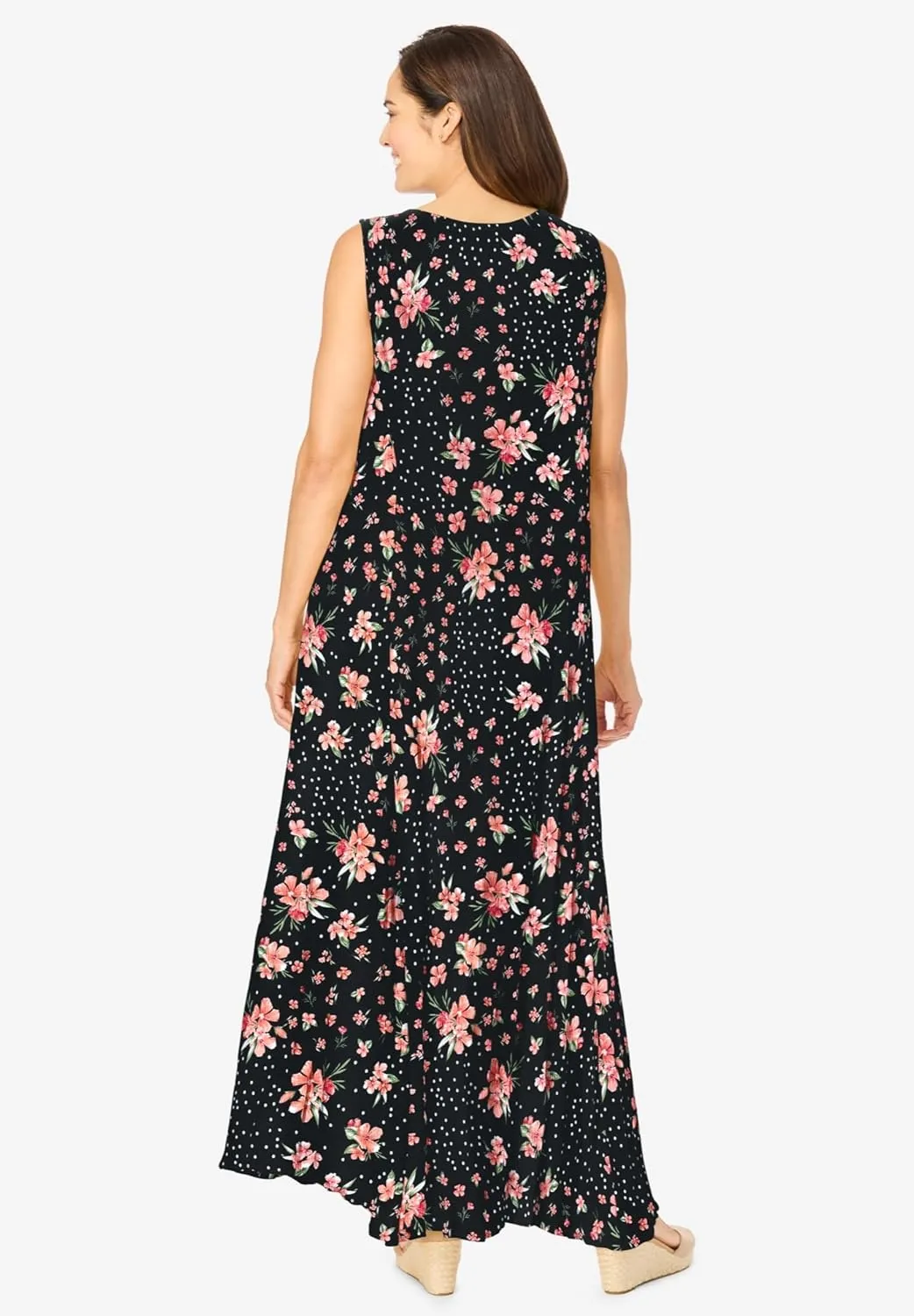 Woman Within Plus Size Sleeveless Crinkle Dress
