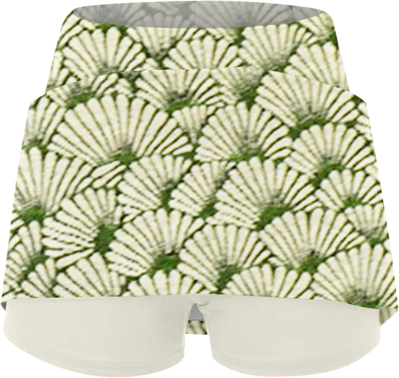 Women High-Rise 2 in 1 Skorts Floral Printing Workout Athletic Skirt Shorts Stretchy Bodybuilding Sport Tennis Shorts