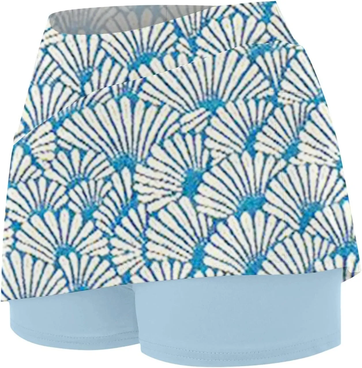 Women High-Rise 2 in 1 Skorts Floral Printing Workout Athletic Skirt Shorts Stretchy Bodybuilding Sport Tennis Shorts