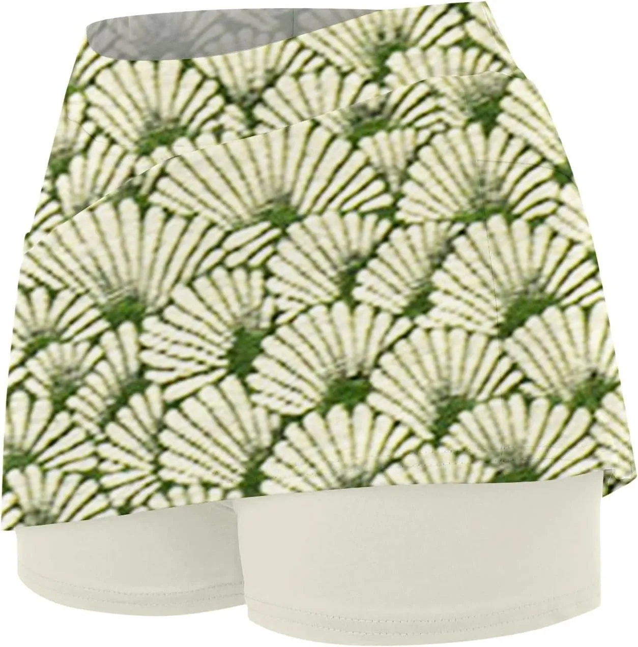Women High-Rise 2 in 1 Skorts Floral Printing Workout Athletic Skirt Shorts Stretchy Bodybuilding Sport Tennis Shorts