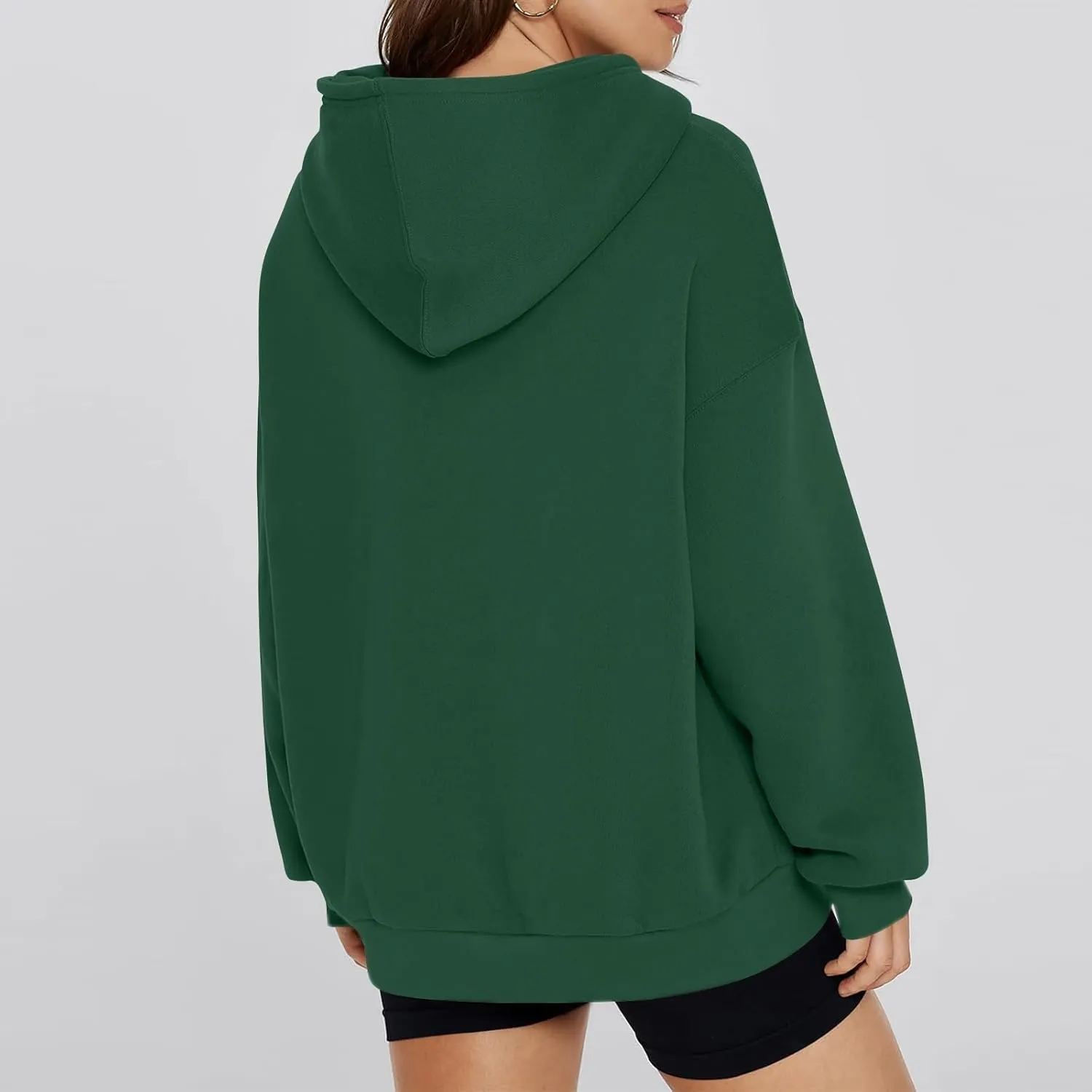 Women Oversized Hoodie Fleece Y2K Hoodie with Kangaroo Pockets Casual Fall Sweatshirts Long Sleeve Preppy Sweatshirt