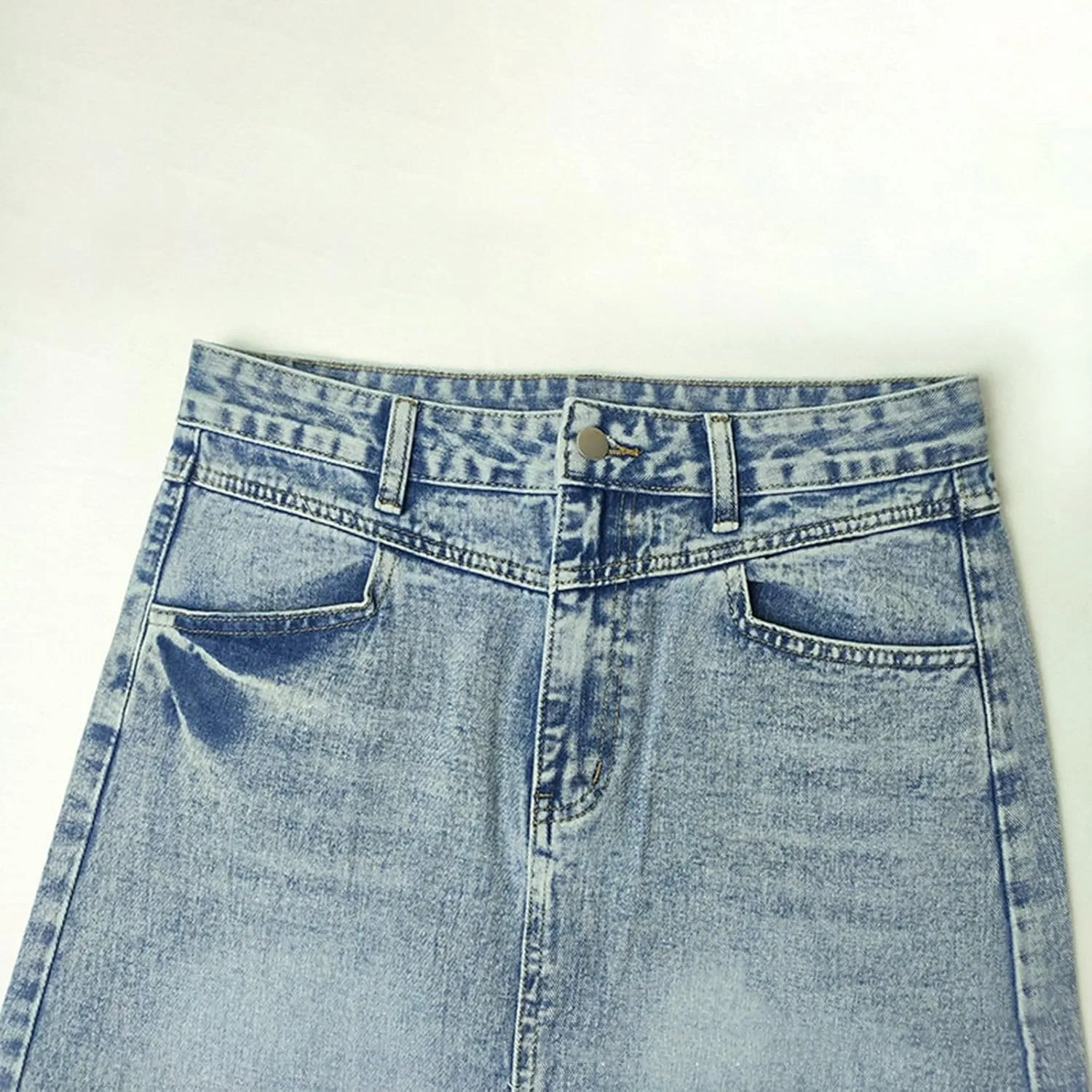 Women Skirt Comfortable and Soft Denim A Line Skirt High Waisted Slimming Mid Length Long Skirt Wrap Skirt Size