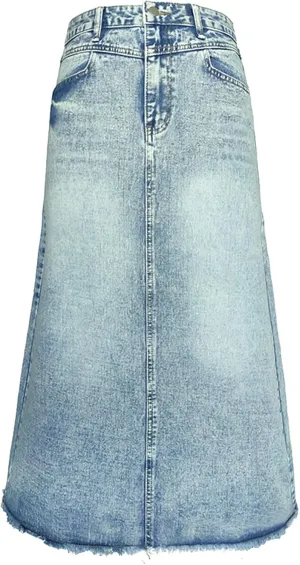 Women Skirt Comfortable and Soft Denim A Line Skirt High Waisted Slimming Mid Length Long Skirt Wrap Skirt Size