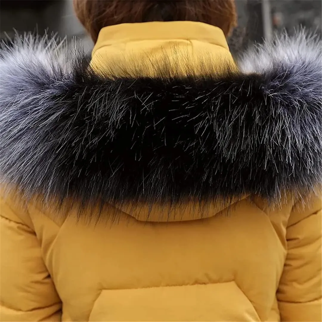 Women Winter Jacket Parkas Long Coat Fur Collar Hooded Overcoat Female Warm Padded Cotton Parka Outwear Plus Size