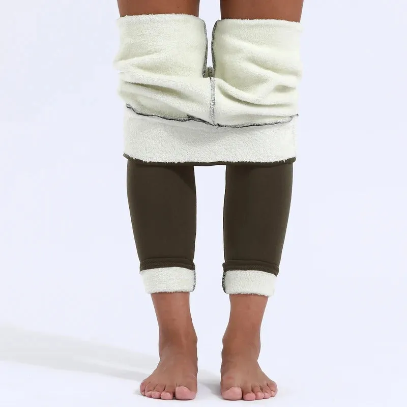 Women Winter Plus Velvet Stretch Leggings High Waist Warm Leggings Women Casual Thick Winter Leggings