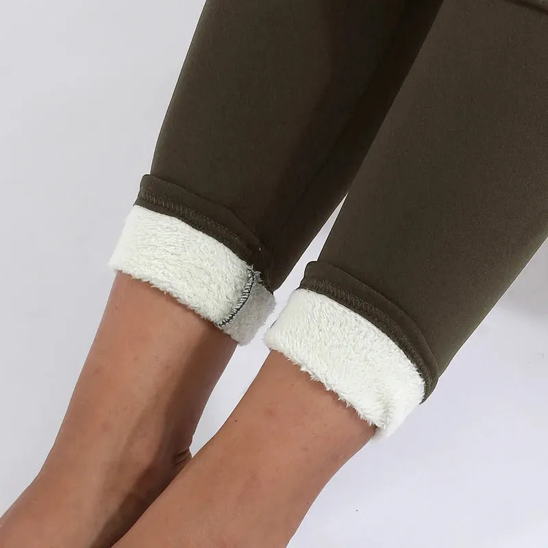 Women Winter Plus Velvet Stretch Leggings High Waist Warm Leggings Women Casual Thick Winter Leggings