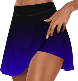 Women's Athletic Tennis Skirts with Shorts 2025 Trendy Print High Waisted Golf Running Shorts with Pockets Leggings