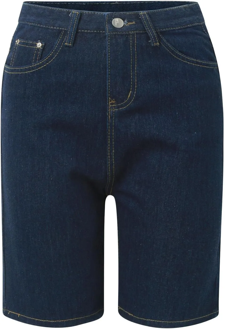 Women's Denim Shorts Trendy High Waisted Casual Summer Cropped Stretchy Bermuda Long Jean Shorts Straight Leg Pants