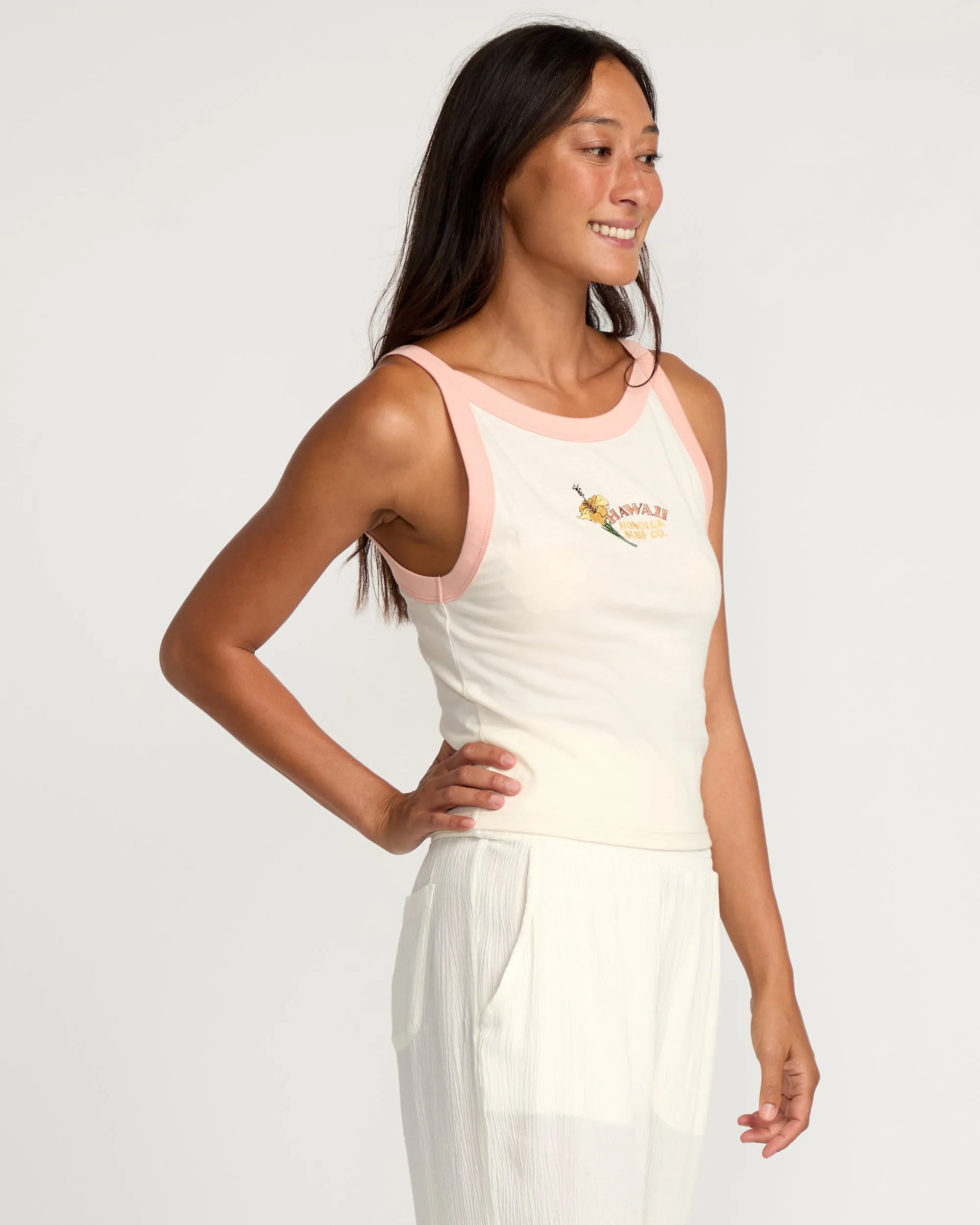 Womens Hawaii State Tank - Coconut Milk