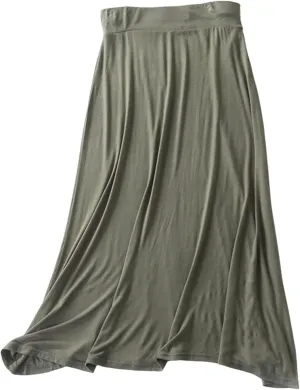 Women's Maxi Skirt Trendy Modal Solid Flowy Skirts Casual Elastic Waist A-Line Skirt 2025 Summer Cozy Lounge Skirts