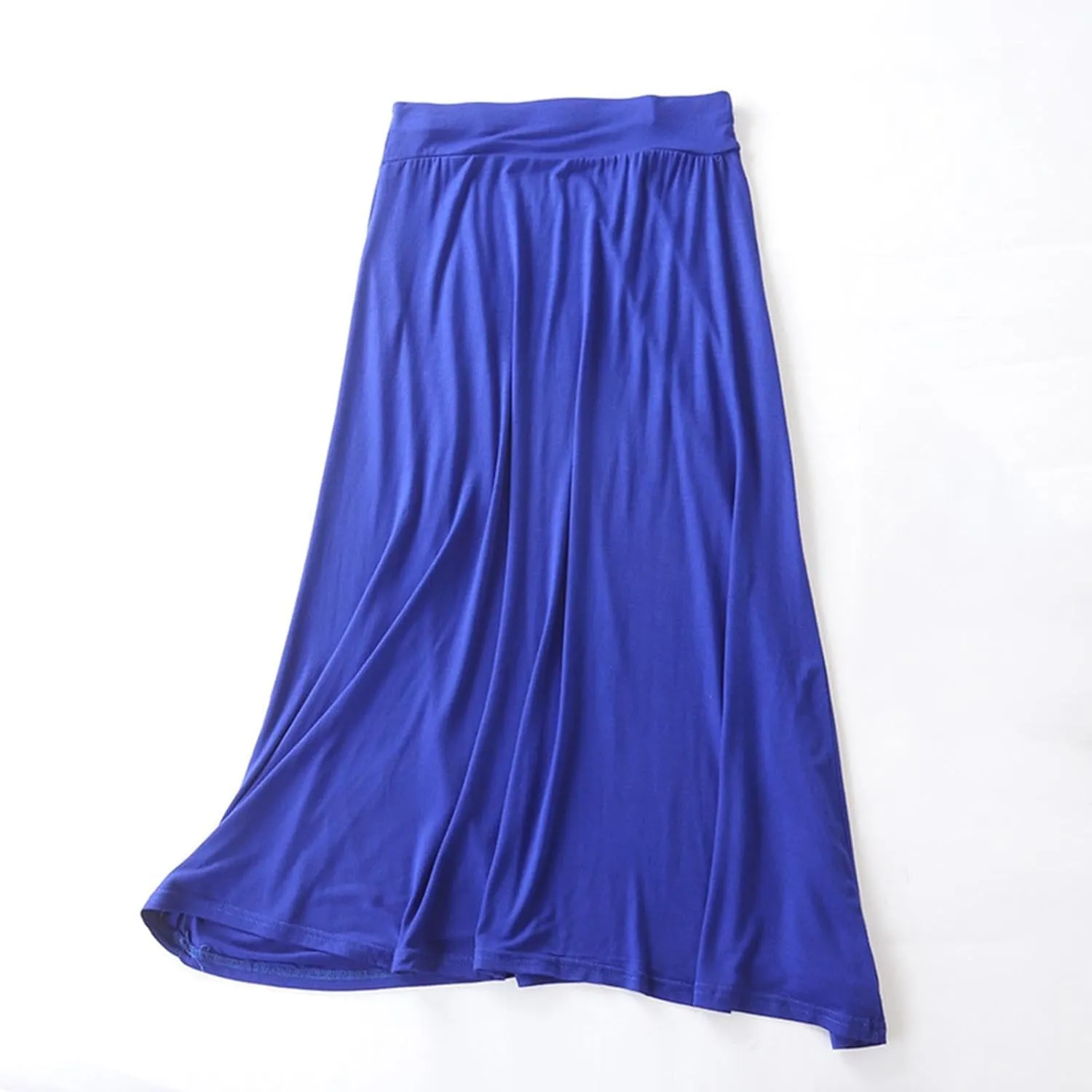 Women's Maxi Skirt Trendy Modal Solid Flowy Skirts Casual Elastic Waist A-Line Skirt 2025 Summer Cozy Lounge Skirts