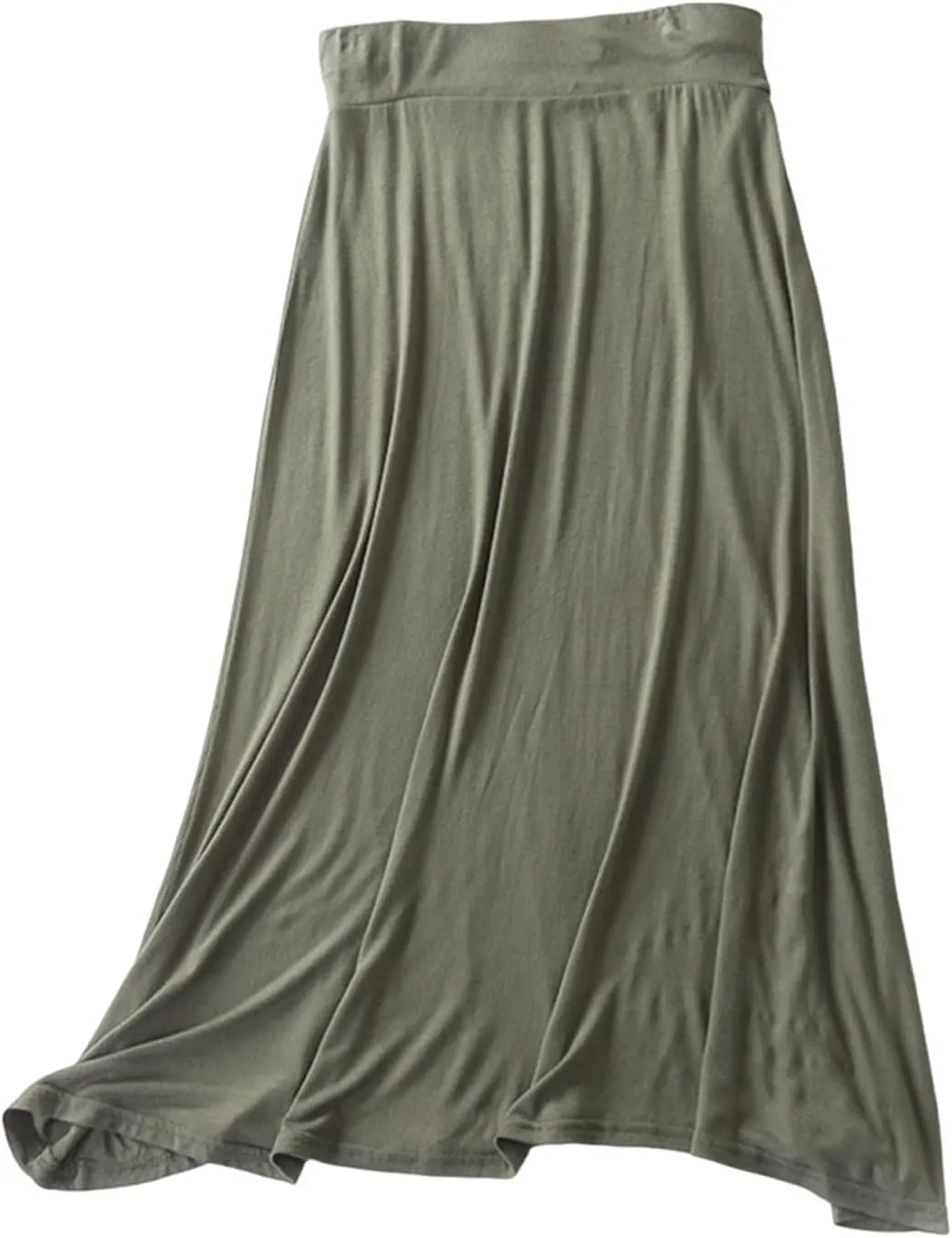 Women's Maxi Skirt Trendy Modal Solid Flowy Skirts Casual Elastic Waist A-Line Skirt 2025 Summer Cozy Lounge Skirts