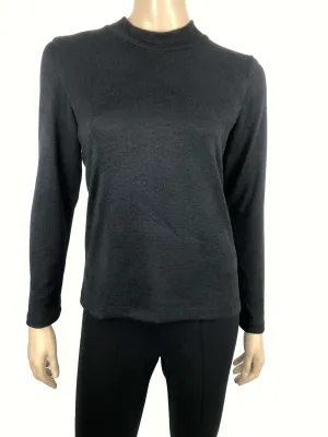 Women's Mock Neck Sweater Black Soft Knit Fabric - Made In Canada