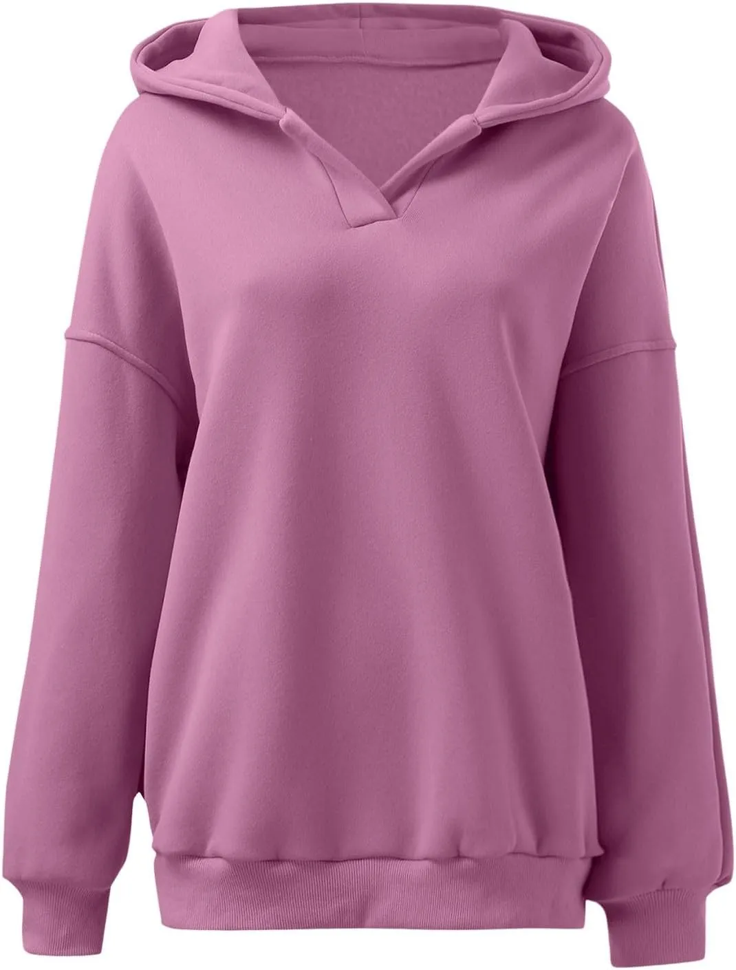 Womens Oversized Hoodies V Neck Long Sleeve Pullover Sweatshirts Tops Casual Fall Outfits Teen Girls 2024 Trendy