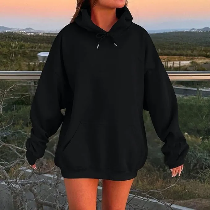 Womens Oversized Hoodies Winter Cute Sweatshirts Pullover 2024 Warm Clothes Fall Trendy Outfits Drawstring Sweater