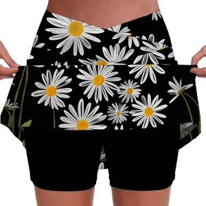Womens Skorts with Pockets, Tummy Control High Waisted Athletic Sports Shorts Skirts Solid Tennis Yoga Gym Culottes