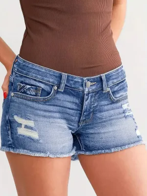 Women's Stretchy Slim-Fit Distressed Denim Shorts