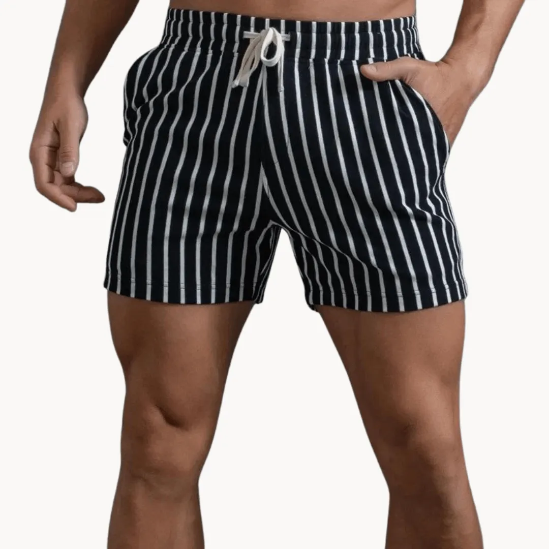 Women's Striped Casual Fleece Shorts