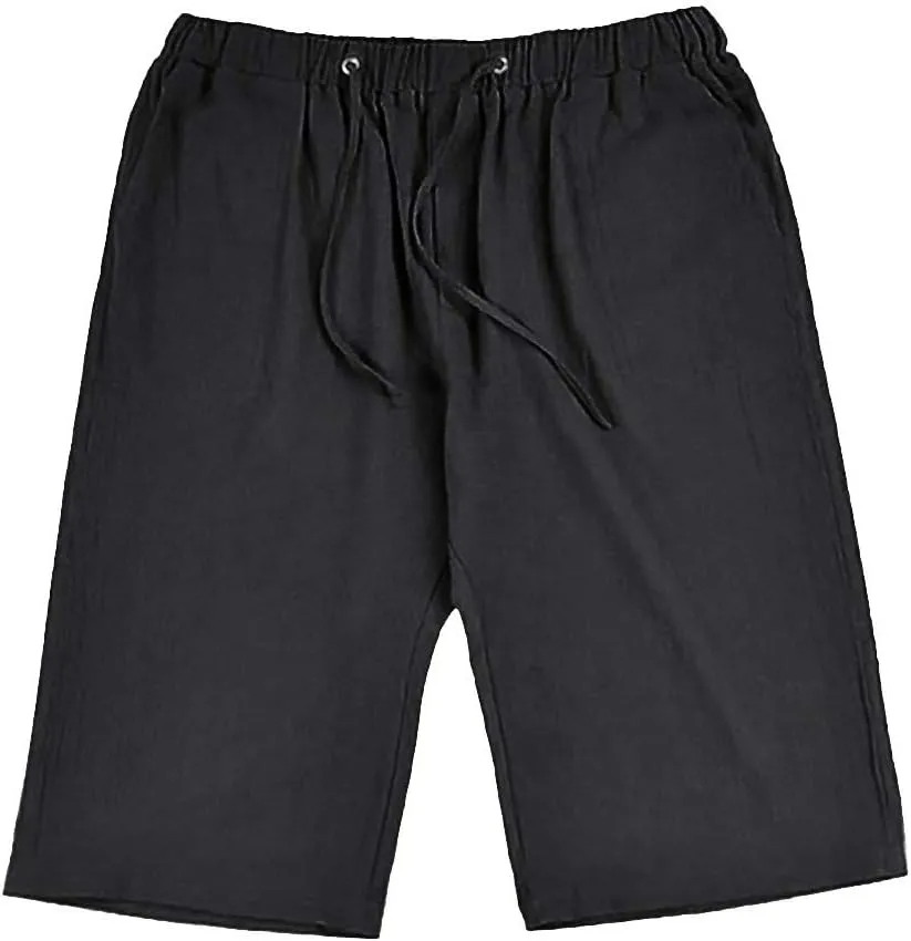 Womens Summer Casual Shorts Elastic Drawstring Waist Straight-Legs Shorts Cotton Linen 5 Inch Casual Shorts Sweat Shorts