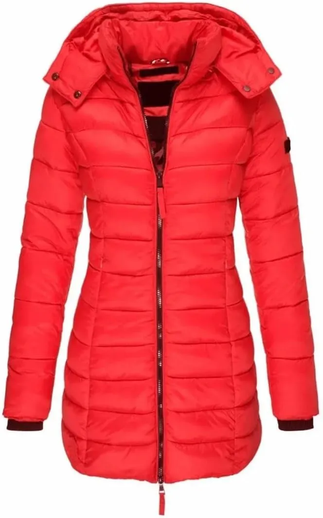 Women's Winter Cotton Coat Medium-Length Office Lady Padded Jacket Warm Down Coat