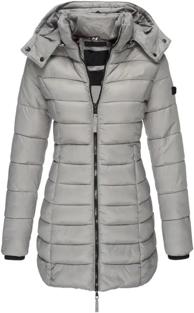 Women's Winter Cotton Coat Medium-Length Office Lady Padded Jacket Warm Down Coat