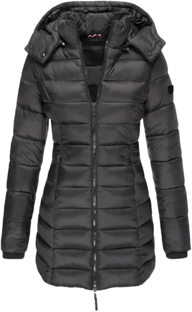 Women's Winter Cotton Coat Medium-Length Office Lady Padded Jacket Warm Down Coat