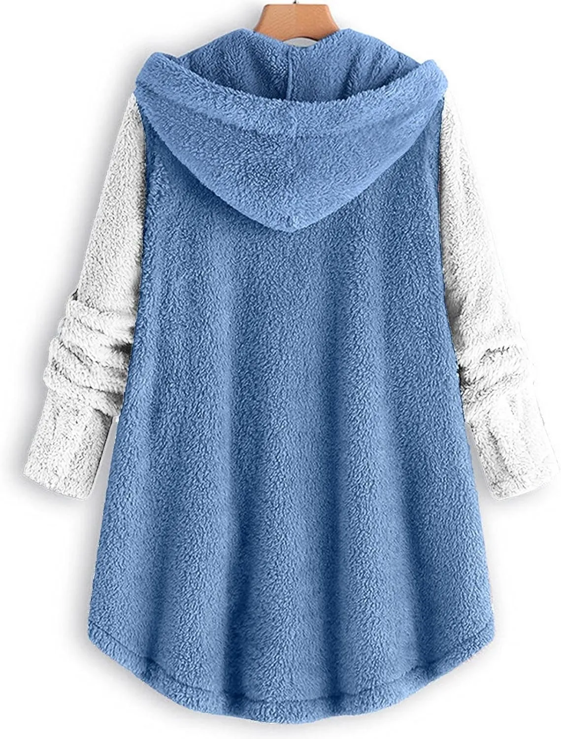 Womens Winter Jacket Coats Button Hem Plus Size Hoodie Top Sweater Blouse Thermal Sweatshirt Outerwear Women Winter