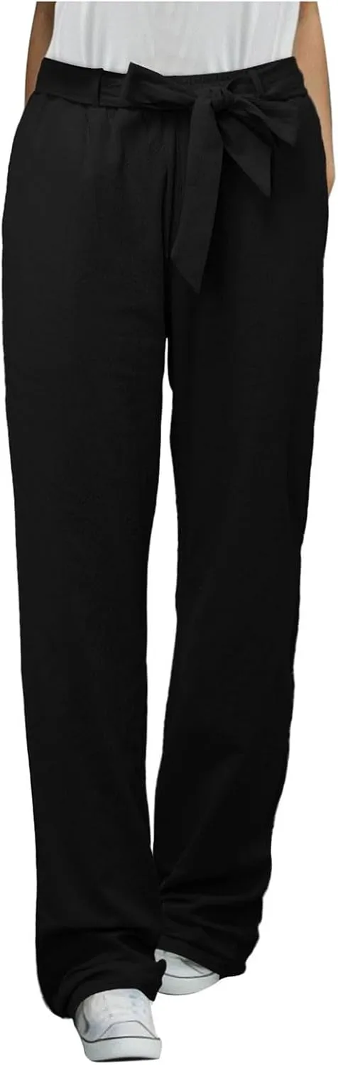 Women's Winter Warm Fleece Joggers Pants Winter Funky Yoga Pants with Pockets Fleece Lined Wide Leg