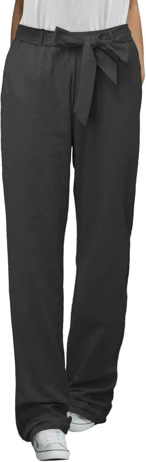 Women's Winter Warm Fleece Joggers Pants Winter Funky Yoga Pants with Pockets Fleece Lined Wide Leg