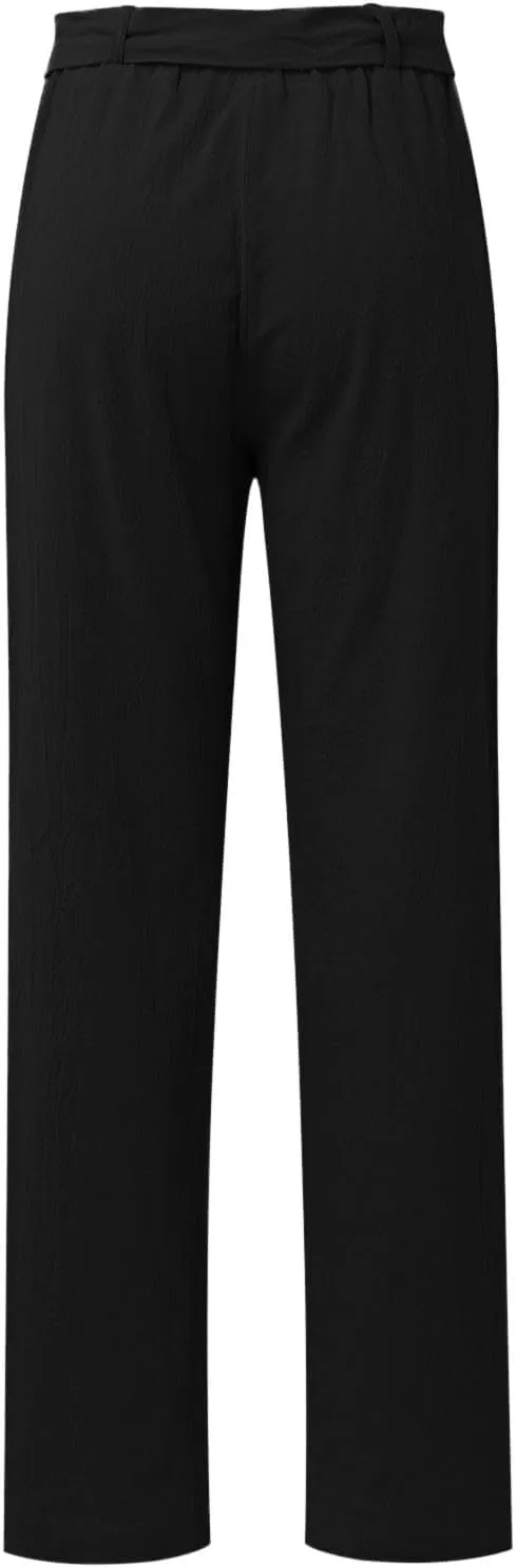 Women's Winter Warm Fleece Joggers Pants Winter Funky Yoga Pants with Pockets Fleece Lined Wide Leg