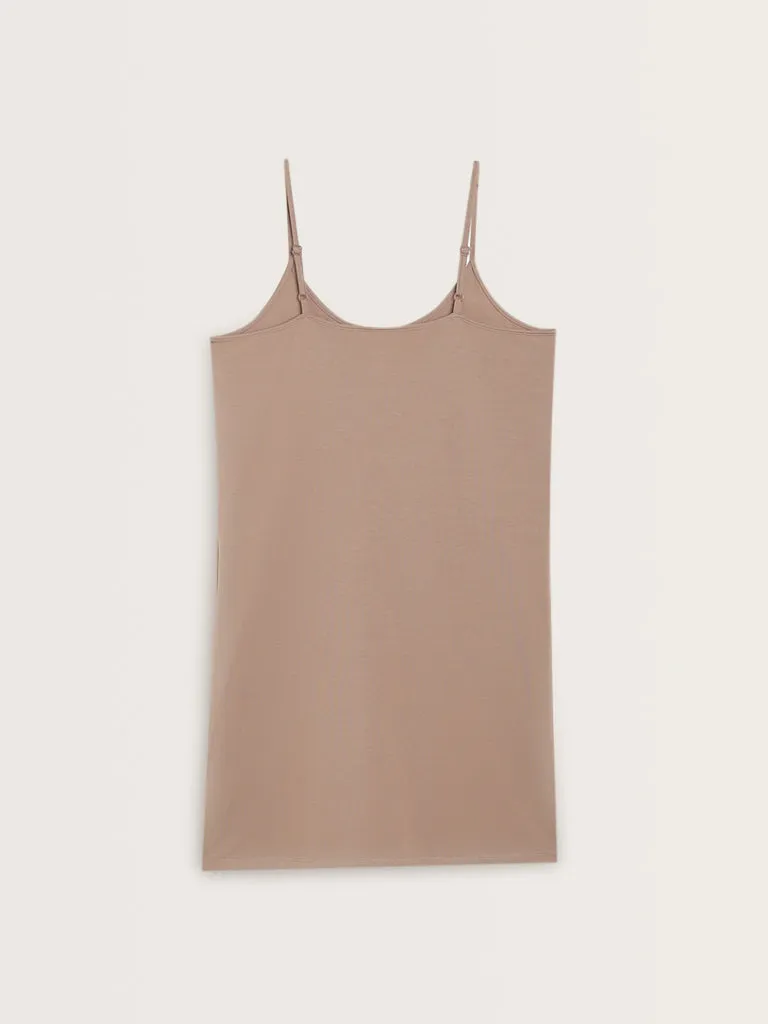 Wunderlove Solid Mauve Cotton-Blend Slip
