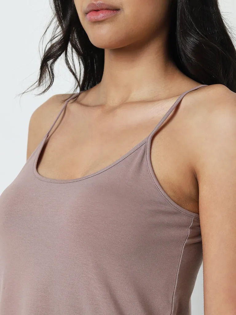 Wunderlove Solid Mauve Cotton-Blend Slip