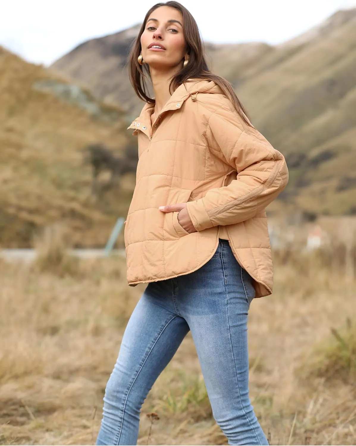 Yidarer Women's Lightweight Pullover Puffer Jacket Hooded Oversized Warm Quilted Padded Hoodies Coat