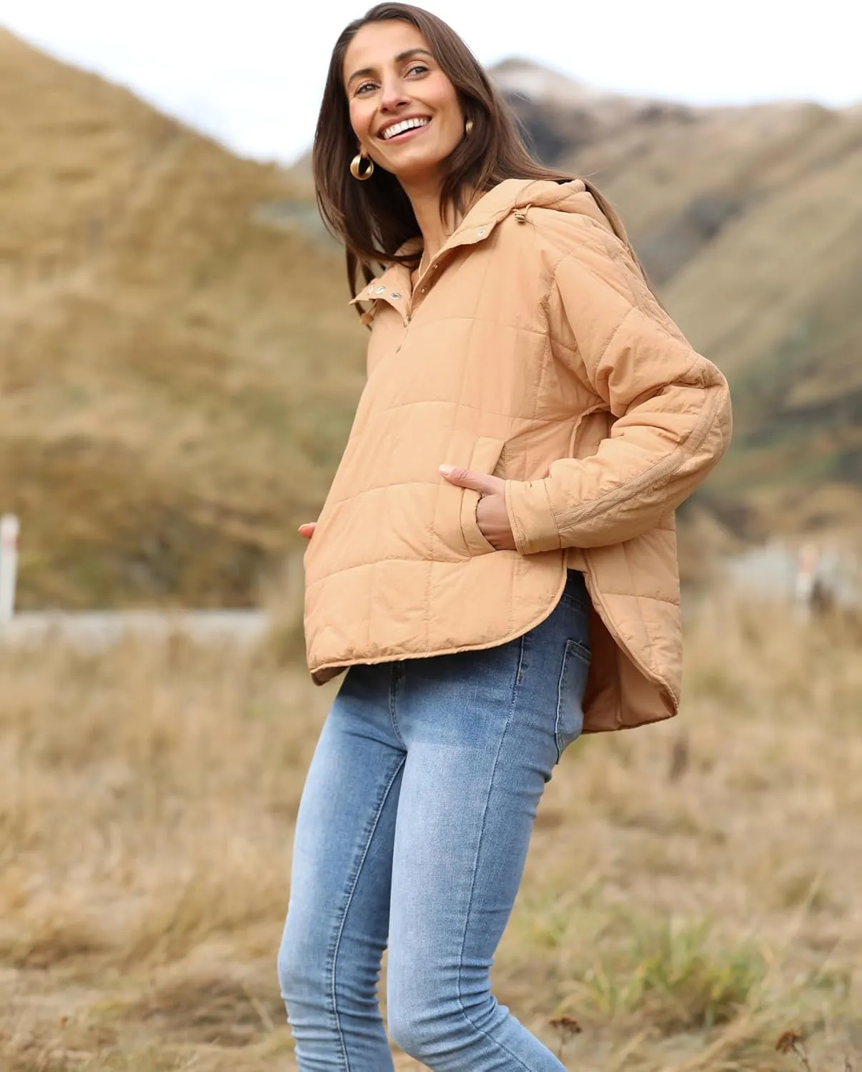 Yidarer Women's Lightweight Pullover Puffer Jacket Hooded Oversized Warm Quilted Padded Hoodies Coat