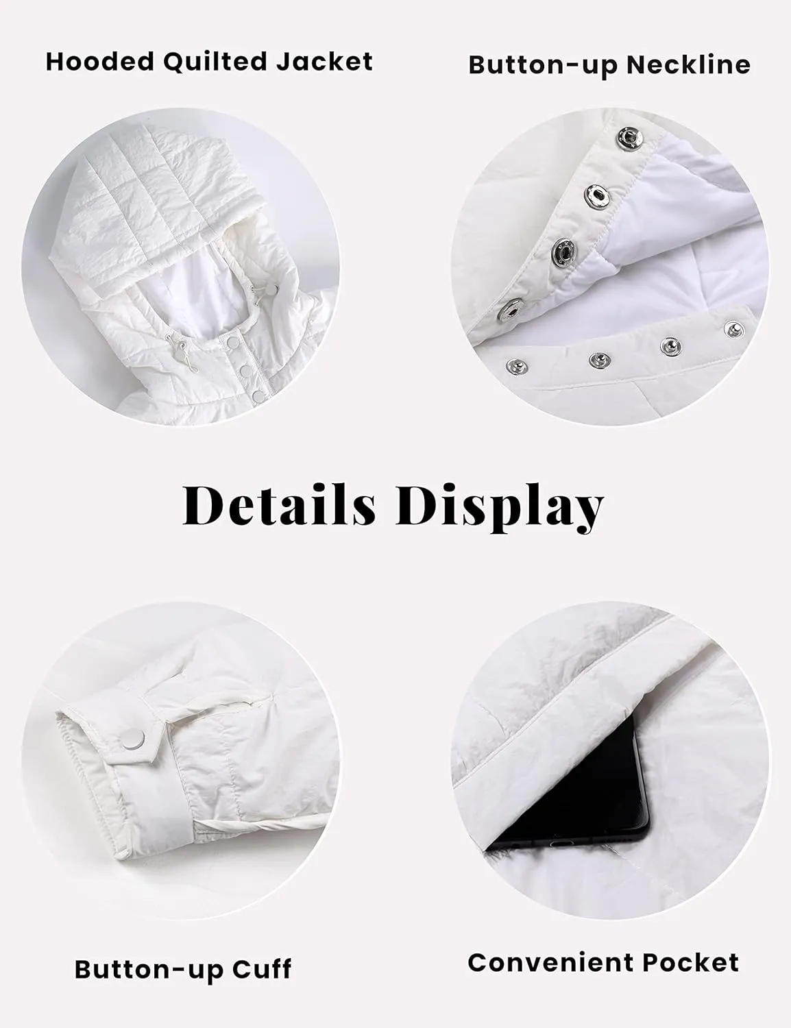 Yidarer Women's Lightweight Pullover Puffer Jacket Hooded Oversized Warm Quilted Padded Hoodies Coat