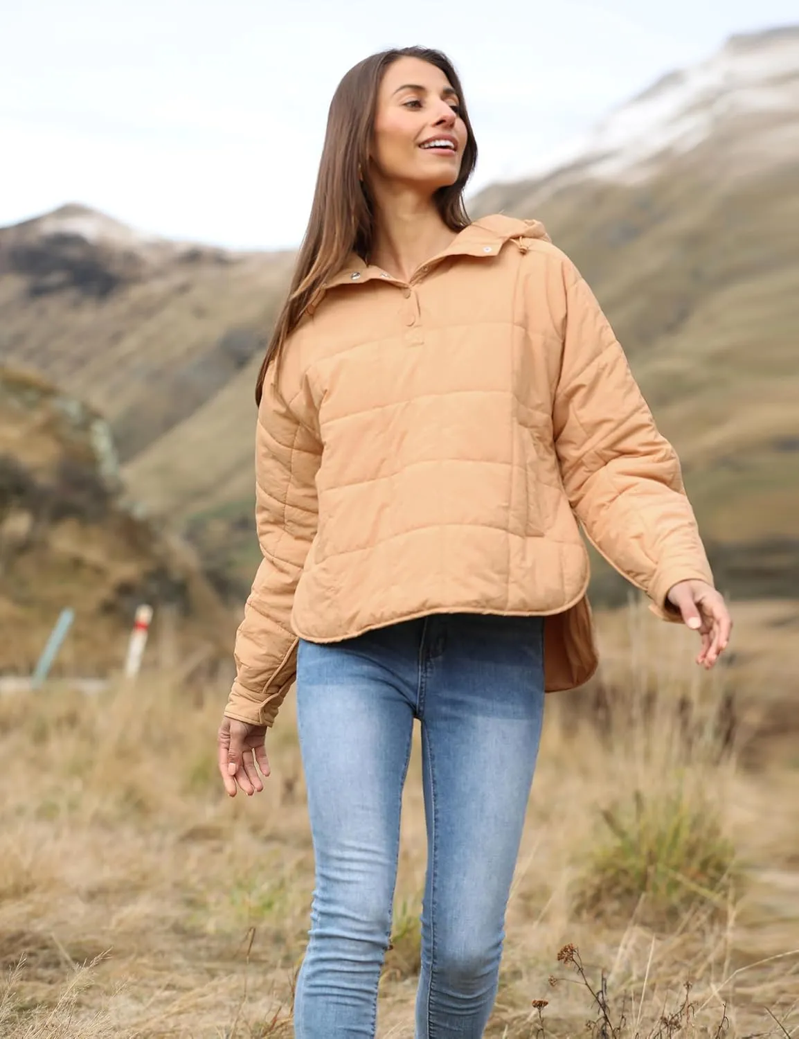 Yidarer Women's Lightweight Pullover Puffer Jacket Hooded Oversized Warm Quilted Padded Hoodies Coat