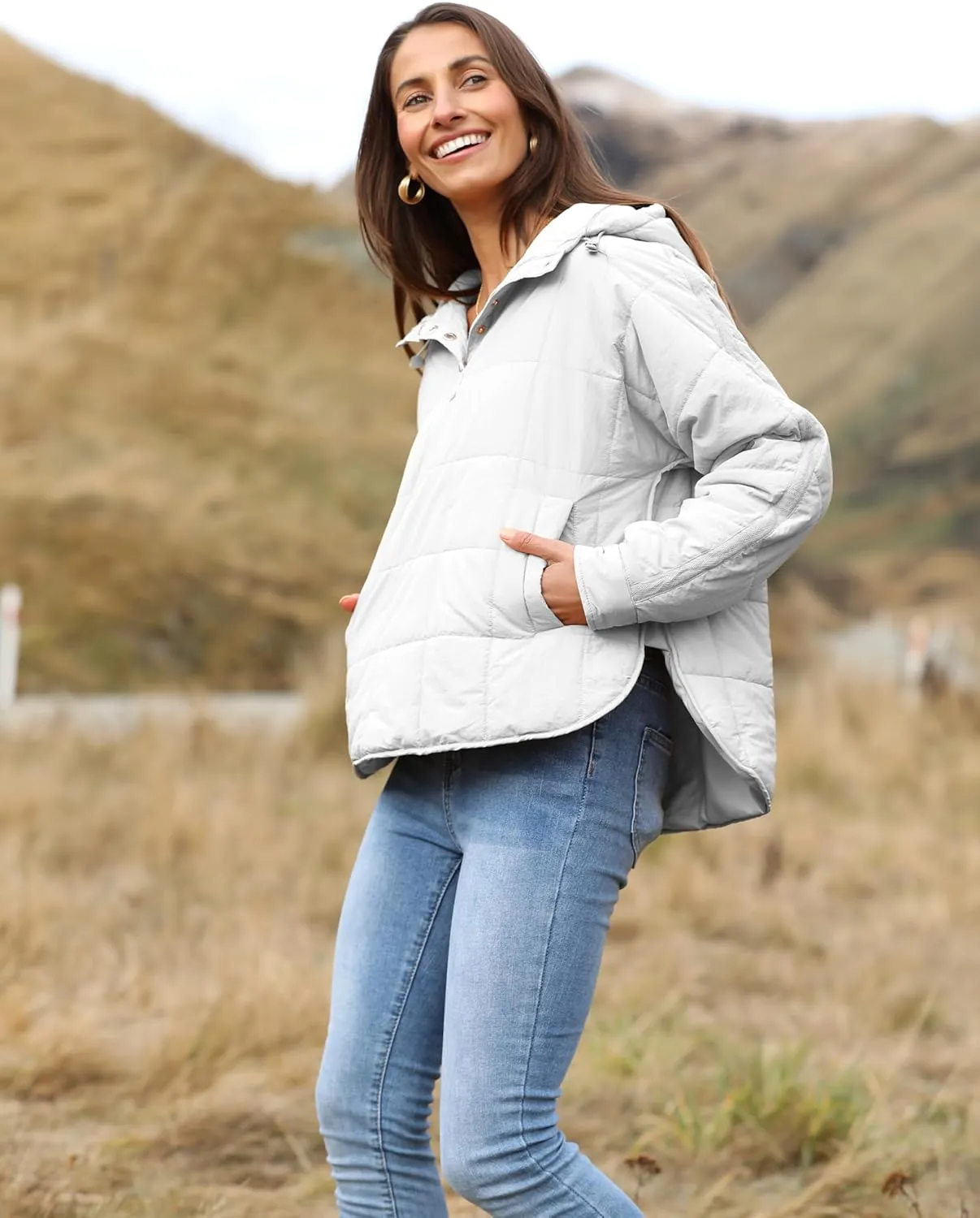 Yidarer Women's Lightweight Pullover Puffer Jacket Hooded Oversized Warm Quilted Padded Hoodies Coat