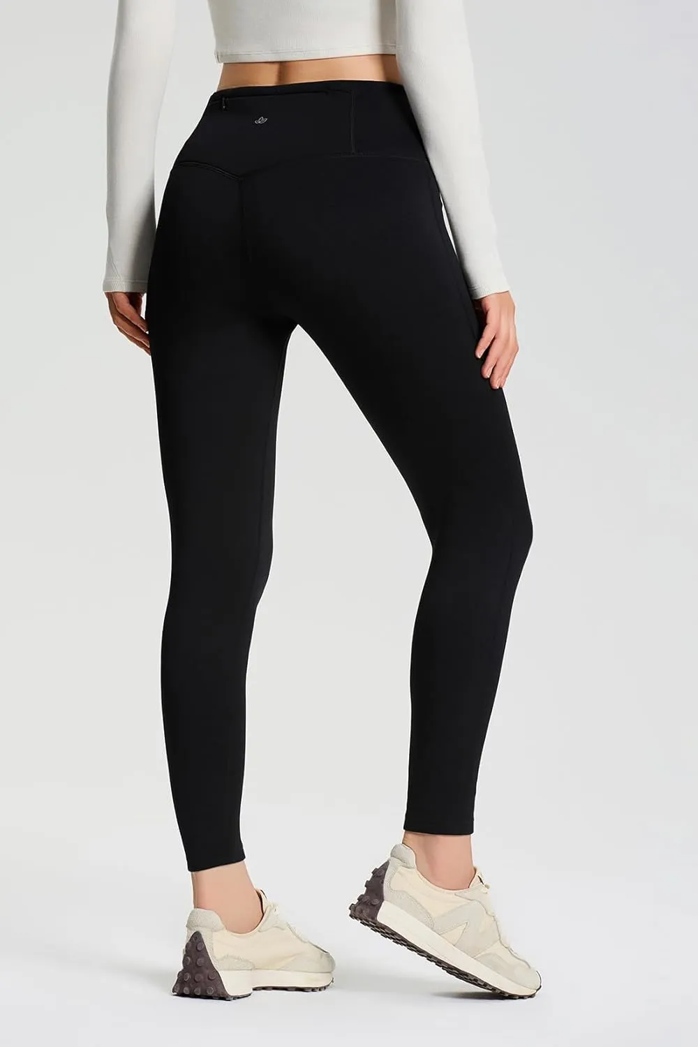 Yogipace Women's CozyWarmth Petite/Regular/Tall High Waisted Thick Fleece Lined Leggings Warm Thermal Tight with Zip Pocket