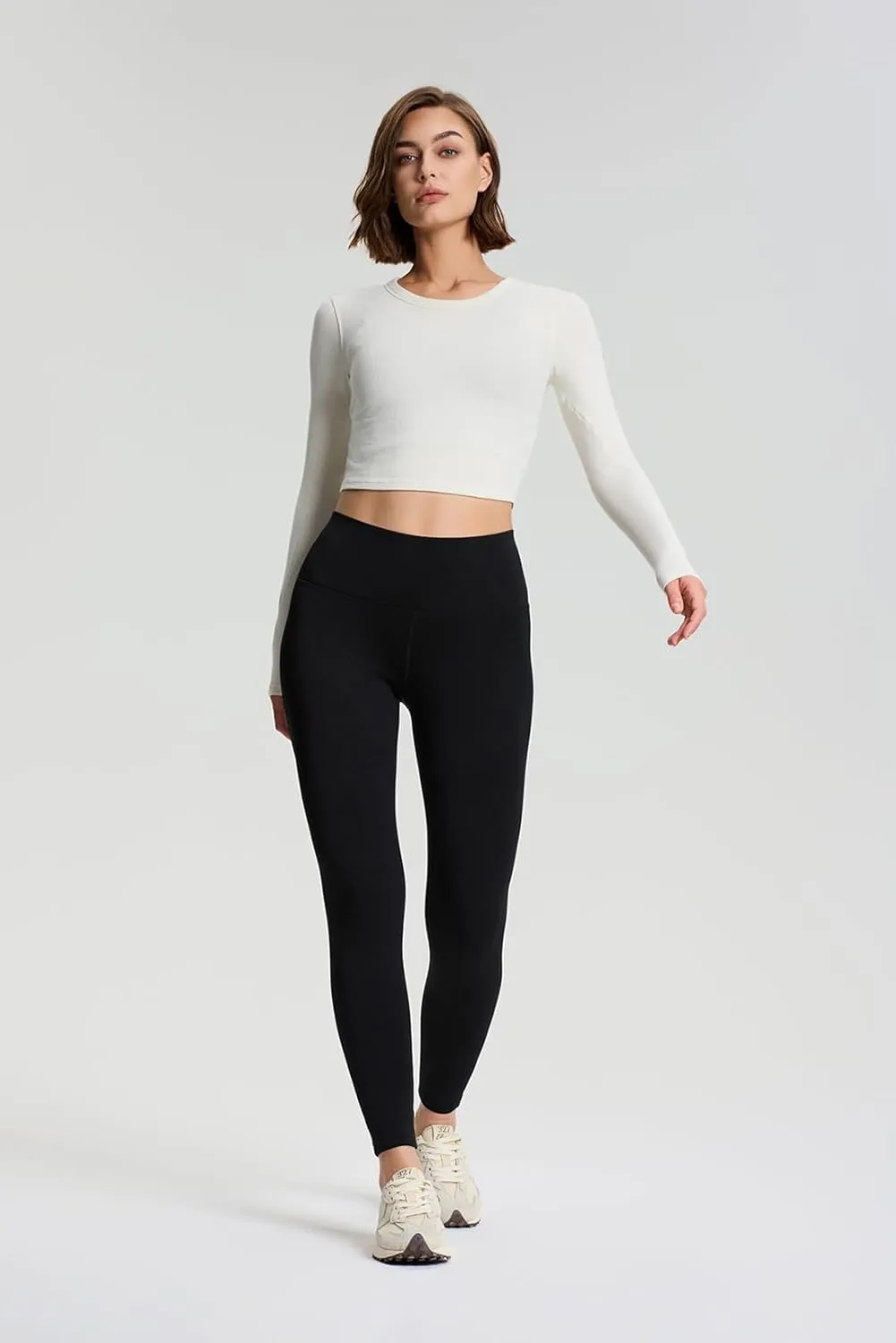 Yogipace Women's CozyWarmth Petite/Regular/Tall High Waisted Thick Fleece Lined Leggings Warm Thermal Tight with Zip Pocket